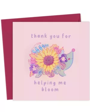 Thank you hedgehog card