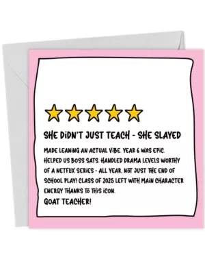 Thank you teacher - teacher review - Thank You Card