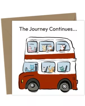 The Journey Continues – Cute Cat Bus Card