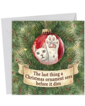 The Paw of Doom: Funny Cat Christmas Card