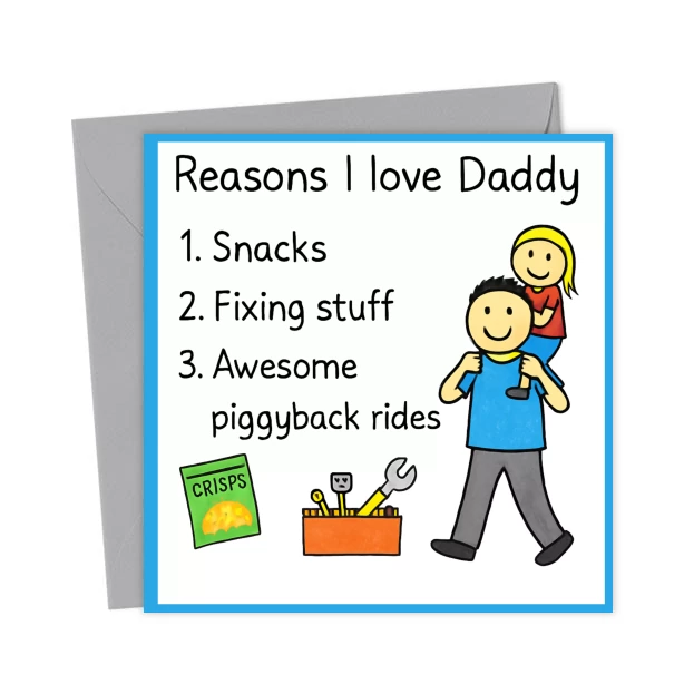 Title: Reasons I Love Daddy Funny Father’s Day Card from Daughter ...