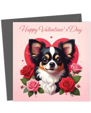Tricolour Chihuahua Valentine's Card