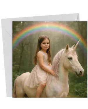 Unicorn Dreams - Daughter Face Swap Card