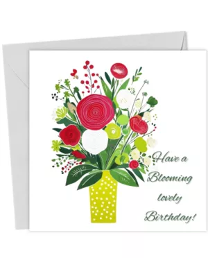Vibrant Blooming Lovely Birthday Card.