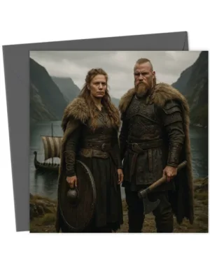 Viking Birthday Raid - Couples Face Swap Card