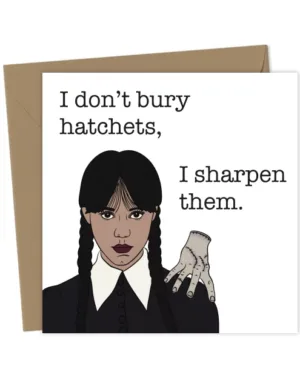 Wednesday TV show themed birthday or greeting card