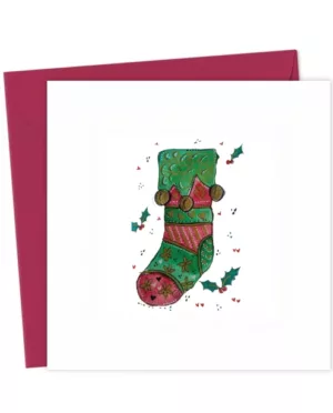 Whimsical Christmas Stocking - Christmas Card