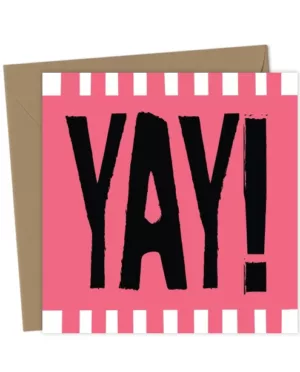 YAY! – Bright Bold Celebration Card | Funny Typography Design