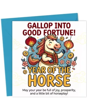 Year of the Horse Chinese New Year Card - Good Fortune