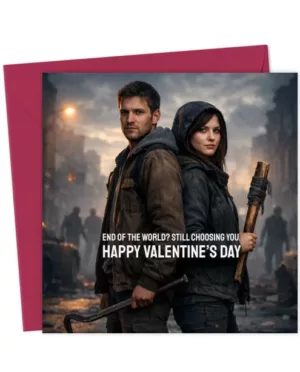Zombie Apocalypse Couple Face Swap Valentine’s Day Card